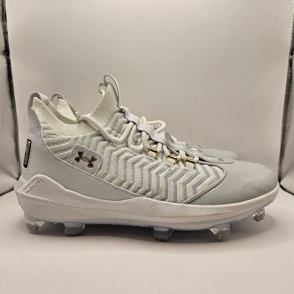 UNDER ARMOUR MEN'S 13 HARPER 9 PRO TPU CLEATS WHITE GRAY GOLD 3027444-100 NWOB - Picture 5 of 7